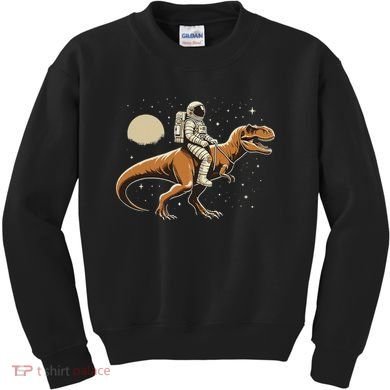 Astronaut Riding T Rex Dinosaur Astro Space Kids Sweatshirt