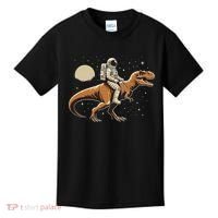 Astronaut Riding T Rex Dinosaur Astro Space Kids T-Shirt thumb 0