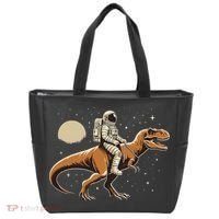 Astronaut Riding T Rex Dinosaur Astro Space Tote Bag thumb 0