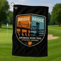 Arkansas River Trail Bridges Little Rock Arkansas Golf Towel thumb 1