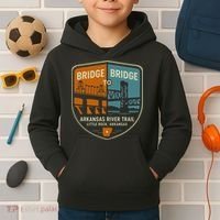 Arkansas River Trail Bridges Little Rock Arkansas Kids Hoodie thumb 2