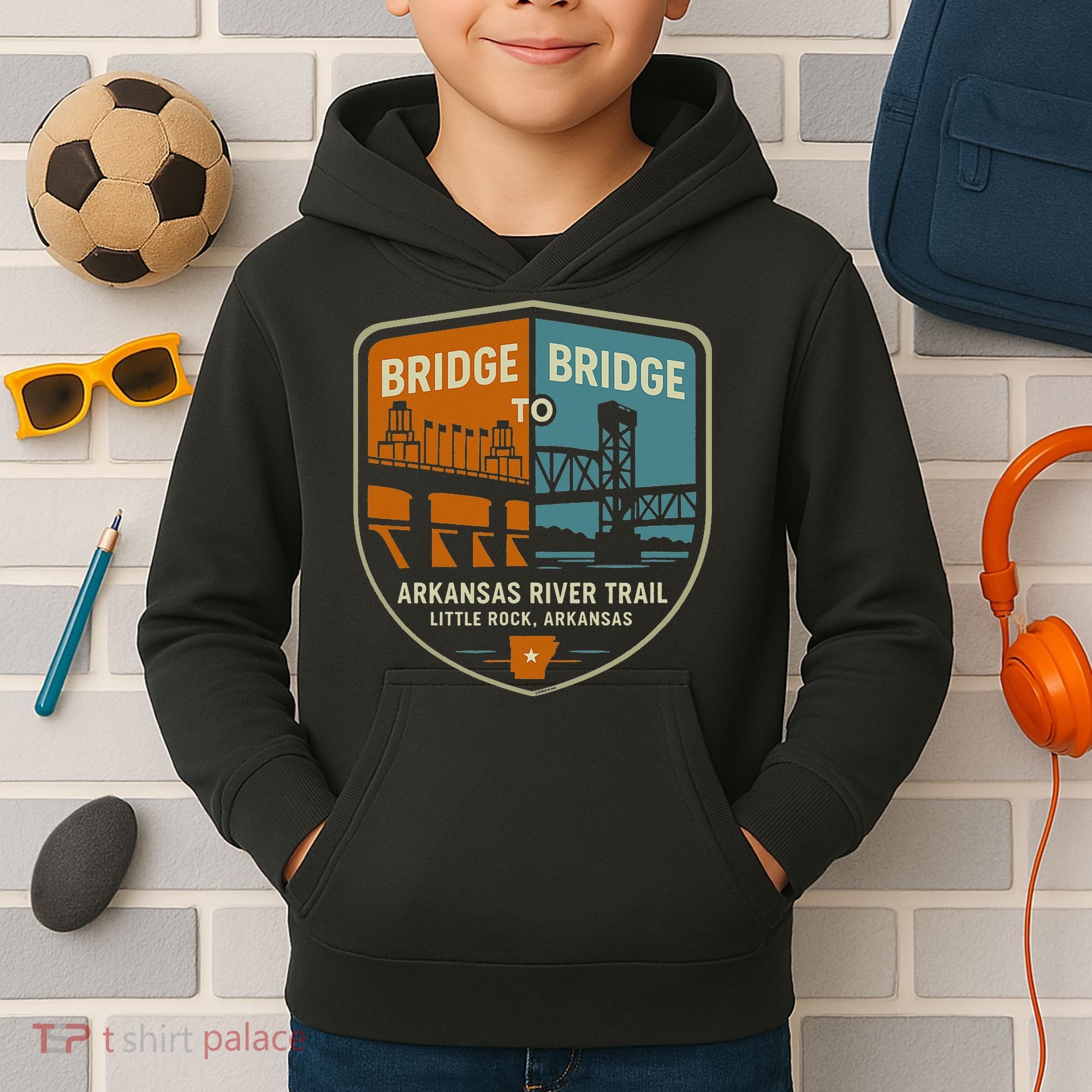Arkansas River Trail Bridges Little Rock Arkansas Kids Hoodie