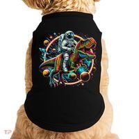 Astronaut Riding T Rex Dinosaur Astro T Rex Space Doggie Tank thumb 0