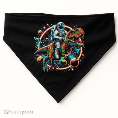 Astronaut Riding T Rex Dinosaur Astro T Rex Space USA-Made Doggie Bandana