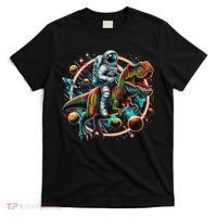 Astronaut Riding T Rex Dinosaur Astro T Rex Space T-Shirt thumb 0