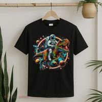 Astronaut Riding T Rex Dinosaur Astro T Rex Space T-Shirt thumb 2