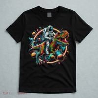 Astronaut Riding T Rex Dinosaur Astro T Rex Space T-Shirt thumb 5