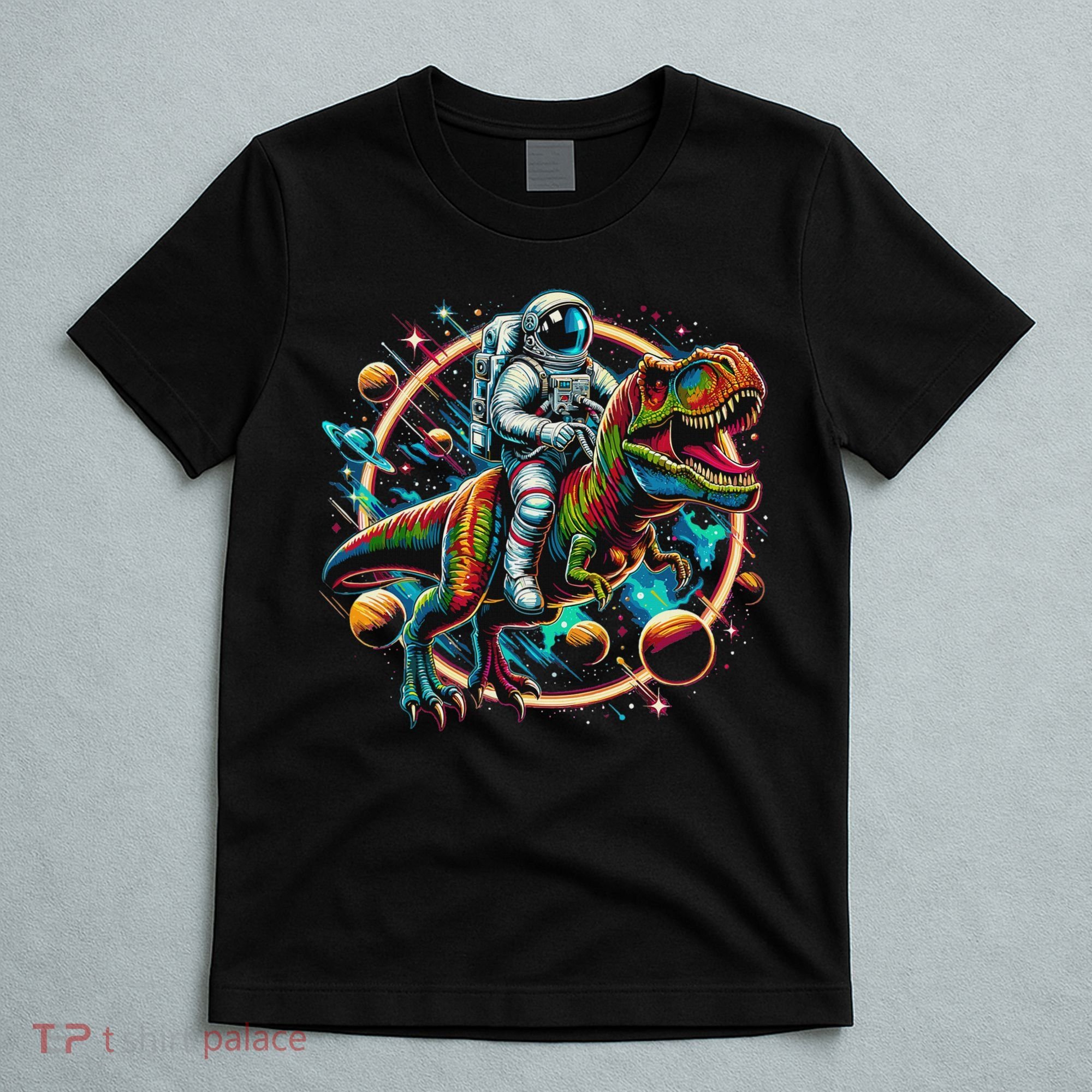 Astronaut Riding T Rex Dinosaur Astro T Rex Space T-Shirt