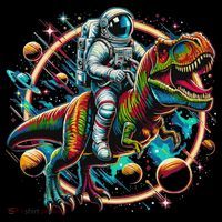 Astronaut Riding T Rex Dinosaur Astro T Rex Space Mousepad thumb 1