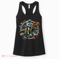Astronaut Riding T Rex Dinosaur Astro T Rex Space Women's Tank Top thumb 0