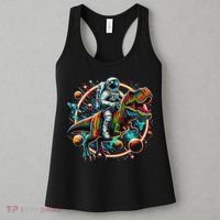 Astronaut Riding T Rex Dinosaur Astro T Rex Space Women's Tank Top thumb 3