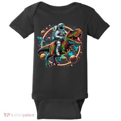 Astronaut Riding T Rex Dinosaur Astro T Rex Space Baby Bodysuit