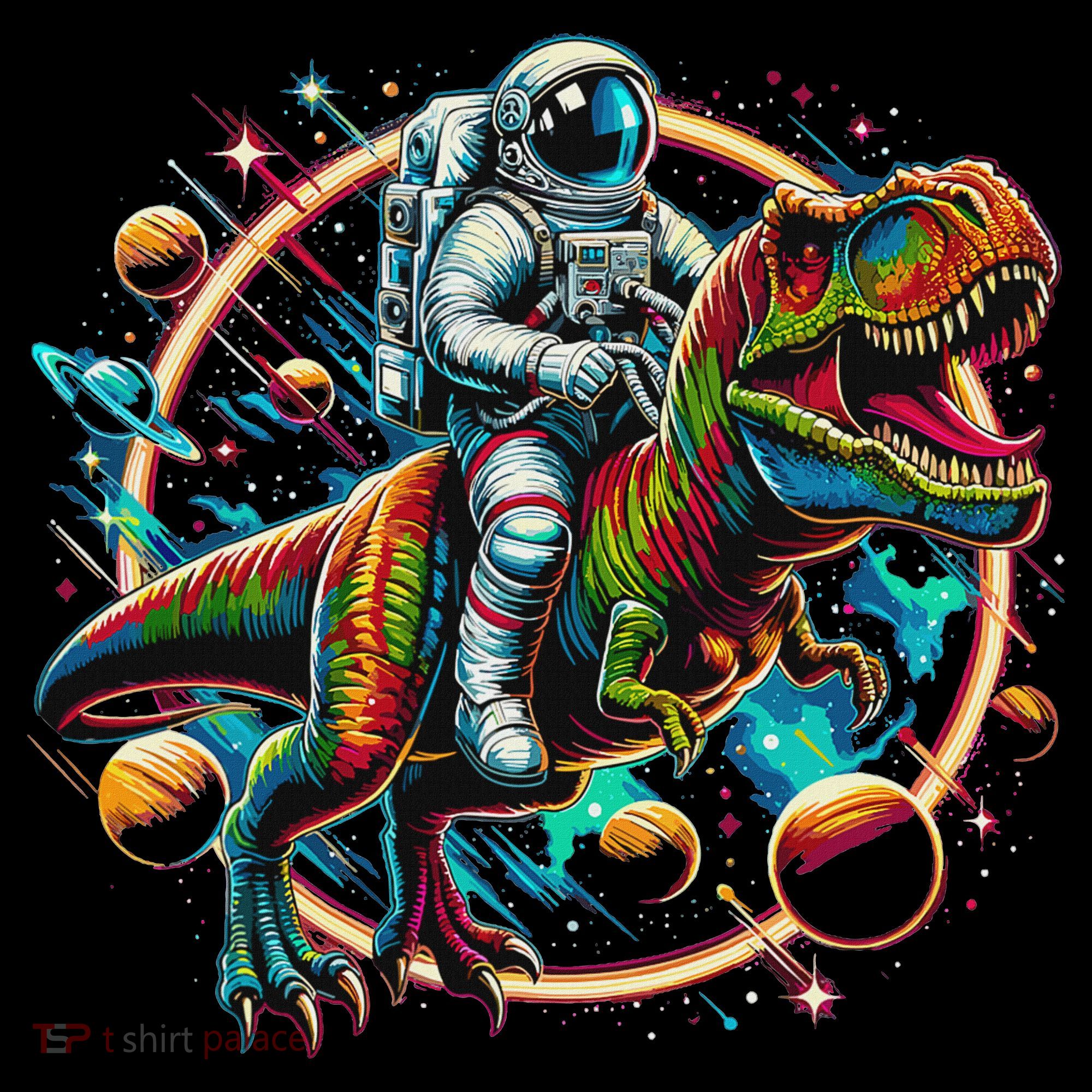Astronaut Riding T Rex Dinosaur Astro T Rex Space Toddler Hoodie
