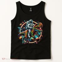 Astronaut Riding T Rex Dinosaur Astro T Rex Space Tank Top thumb 2