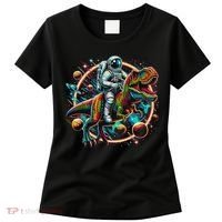 Astronaut Riding T Rex Dinosaur Astro T Rex Space Women's T-Shirt thumb 0