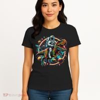 Astronaut Riding T Rex Dinosaur Astro T Rex Space Women's T-Shirt thumb 4