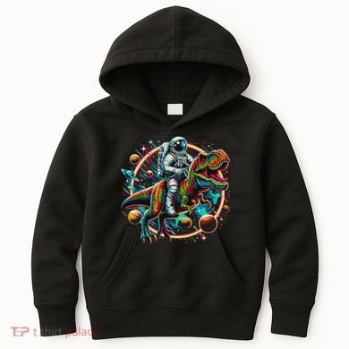 Astronaut Riding T Rex Dinosaur Astro T Rex Space Kids Hoodie