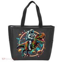 Astronaut Riding T Rex Dinosaur Astro T Rex Space Tote Bag thumb 0
