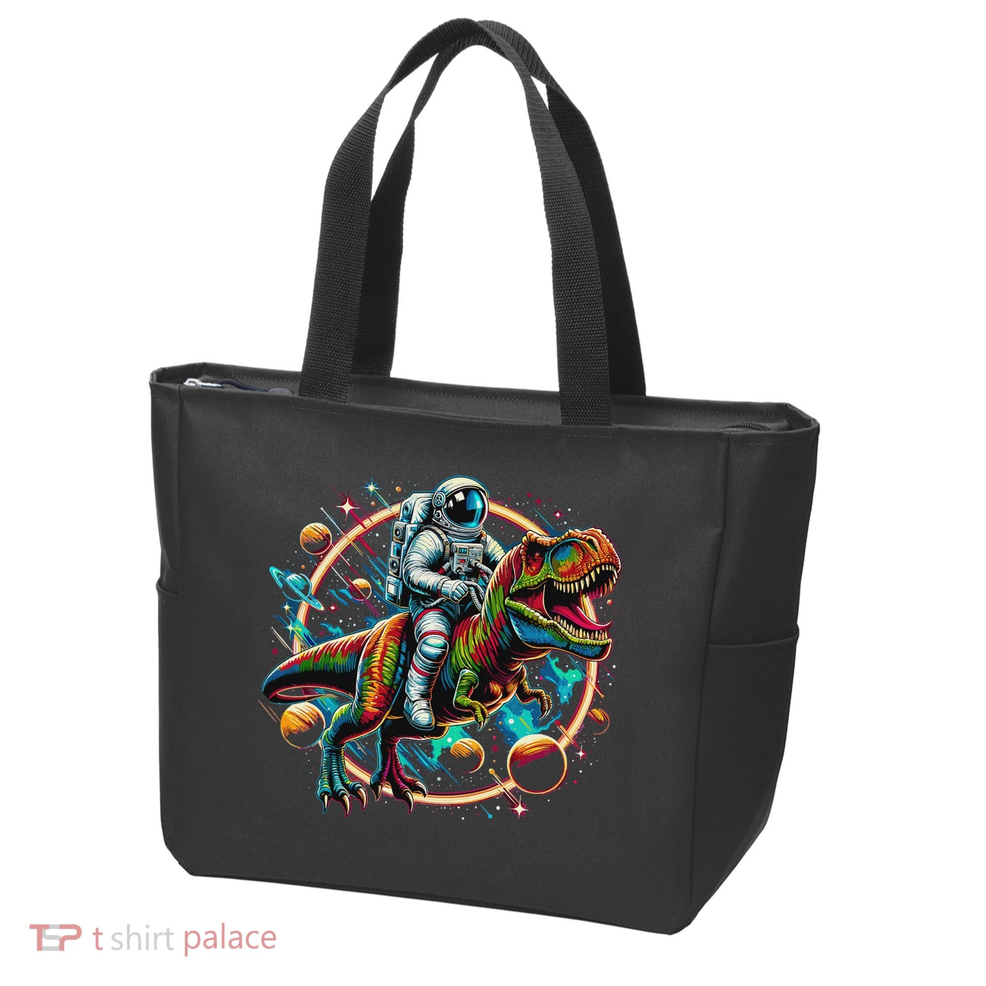 Astronaut Riding T Rex Dinosaur Astro T Rex Space Tote Bag