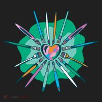 Artist Brushes Heart Women's Sweatshirt thumb 2
