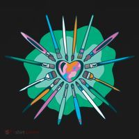 Artist Brushes Heart Coaster thumb 2