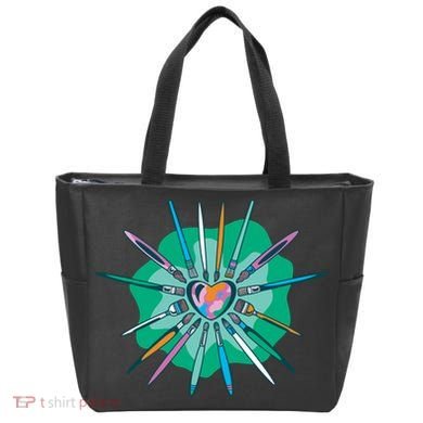 Artist Brushes Heart Tote Bag