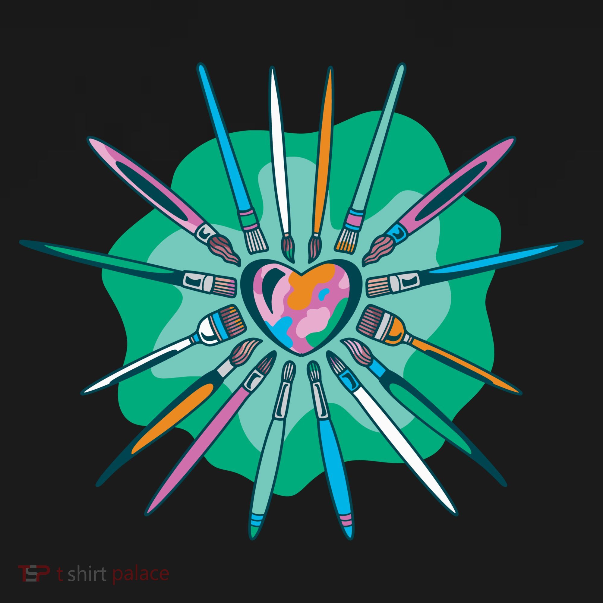 Artist Brushes Heart Tote Bag
