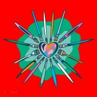 Artist Brushes Heart Santa Hat thumb 1