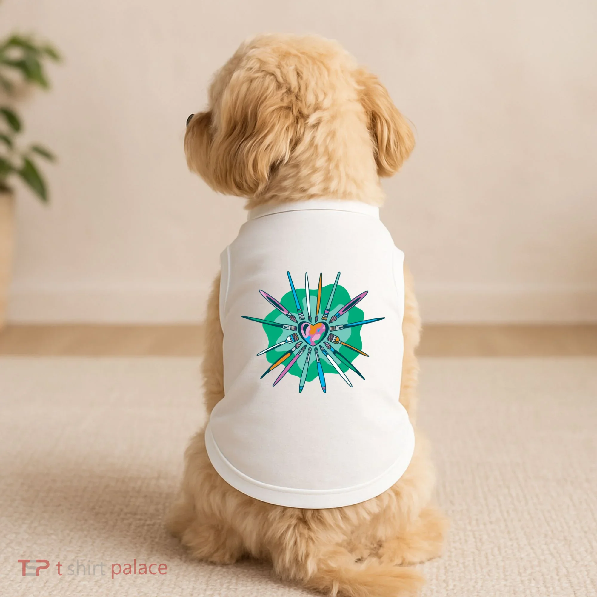 Artist Brushes Heart Doggie Tank