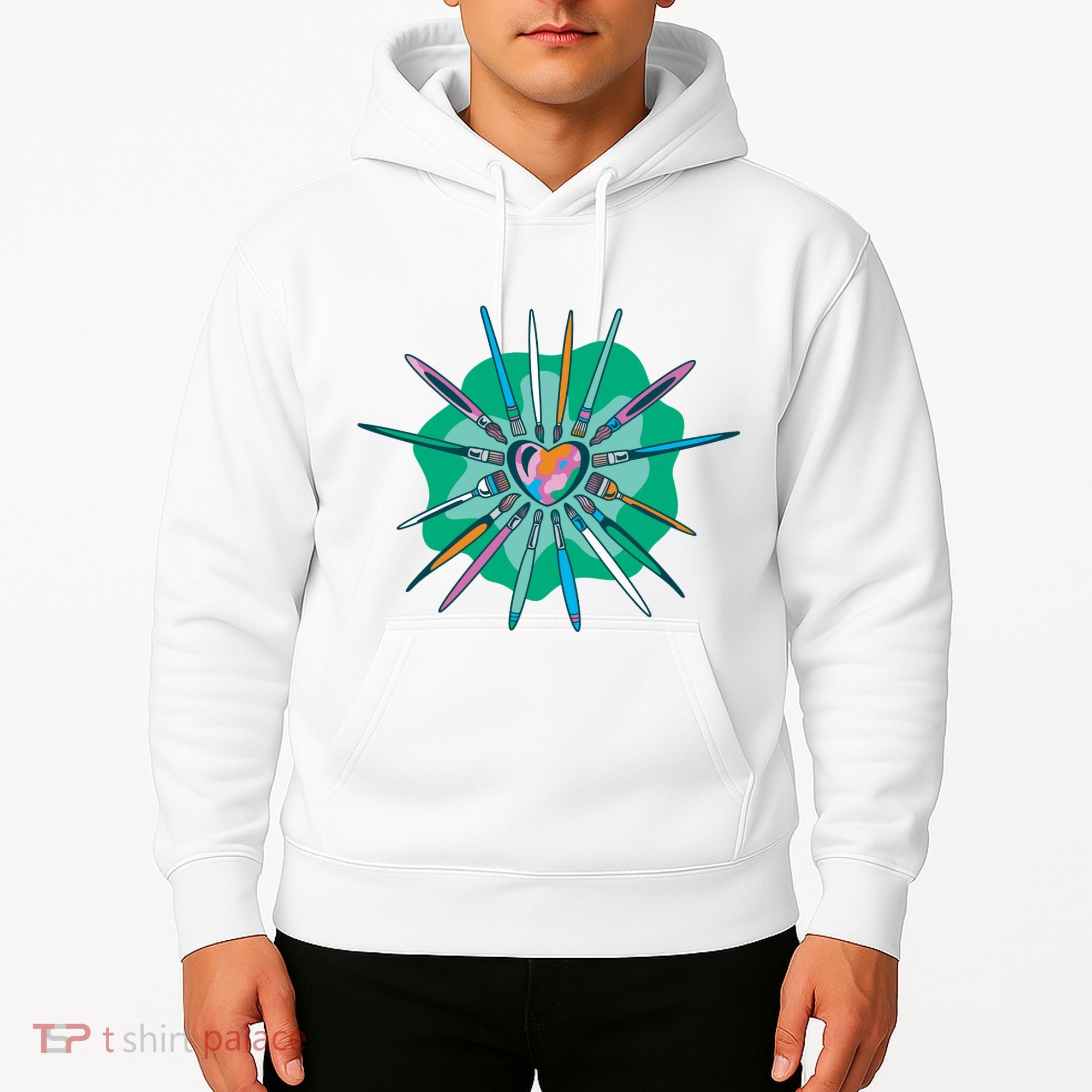 Artist Brushes Heart Hoodie