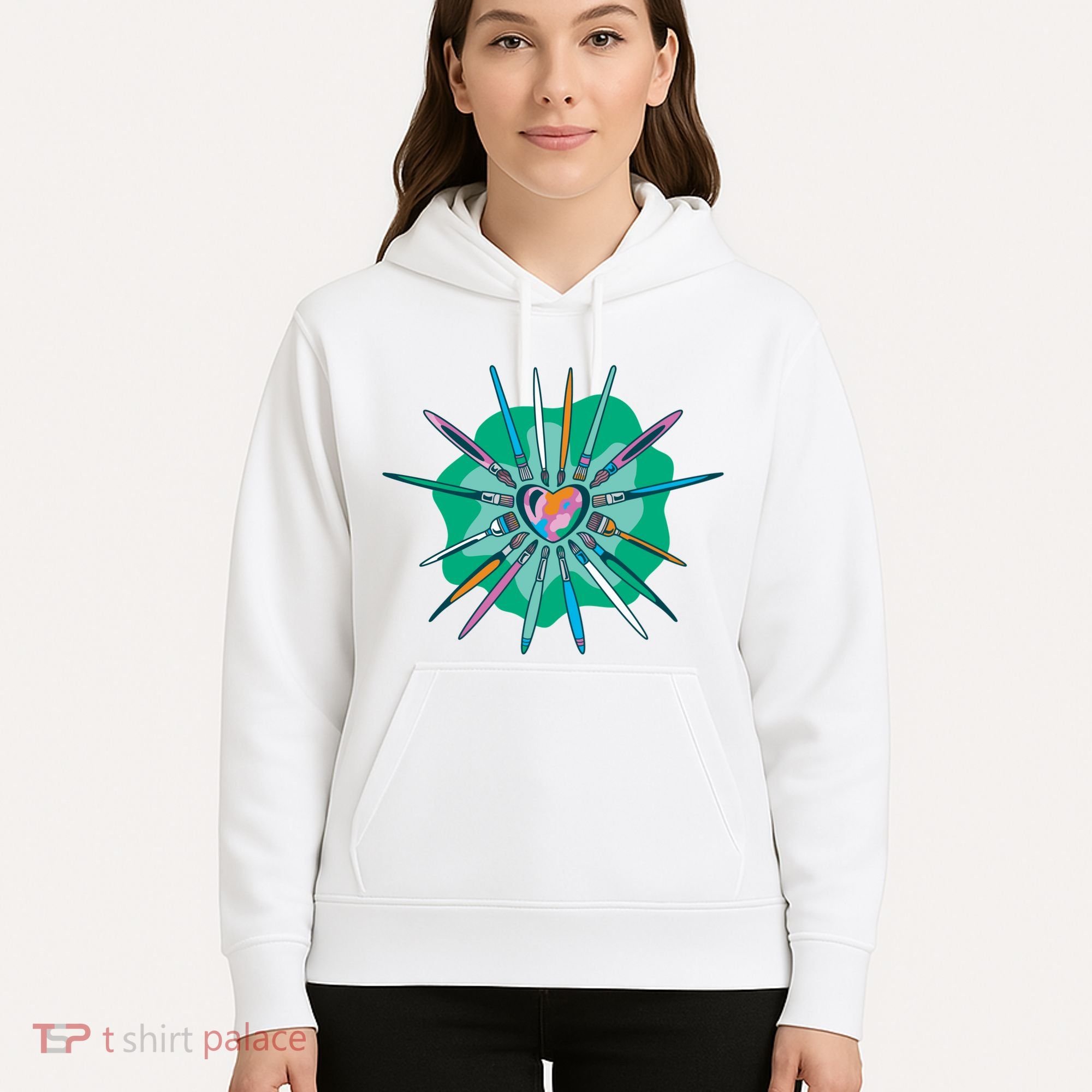 Artist Brushes Heart Hoodie