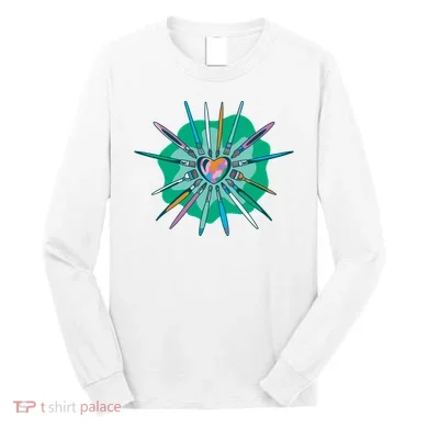 Artist Brushes Heart Long Sleeve Shirt