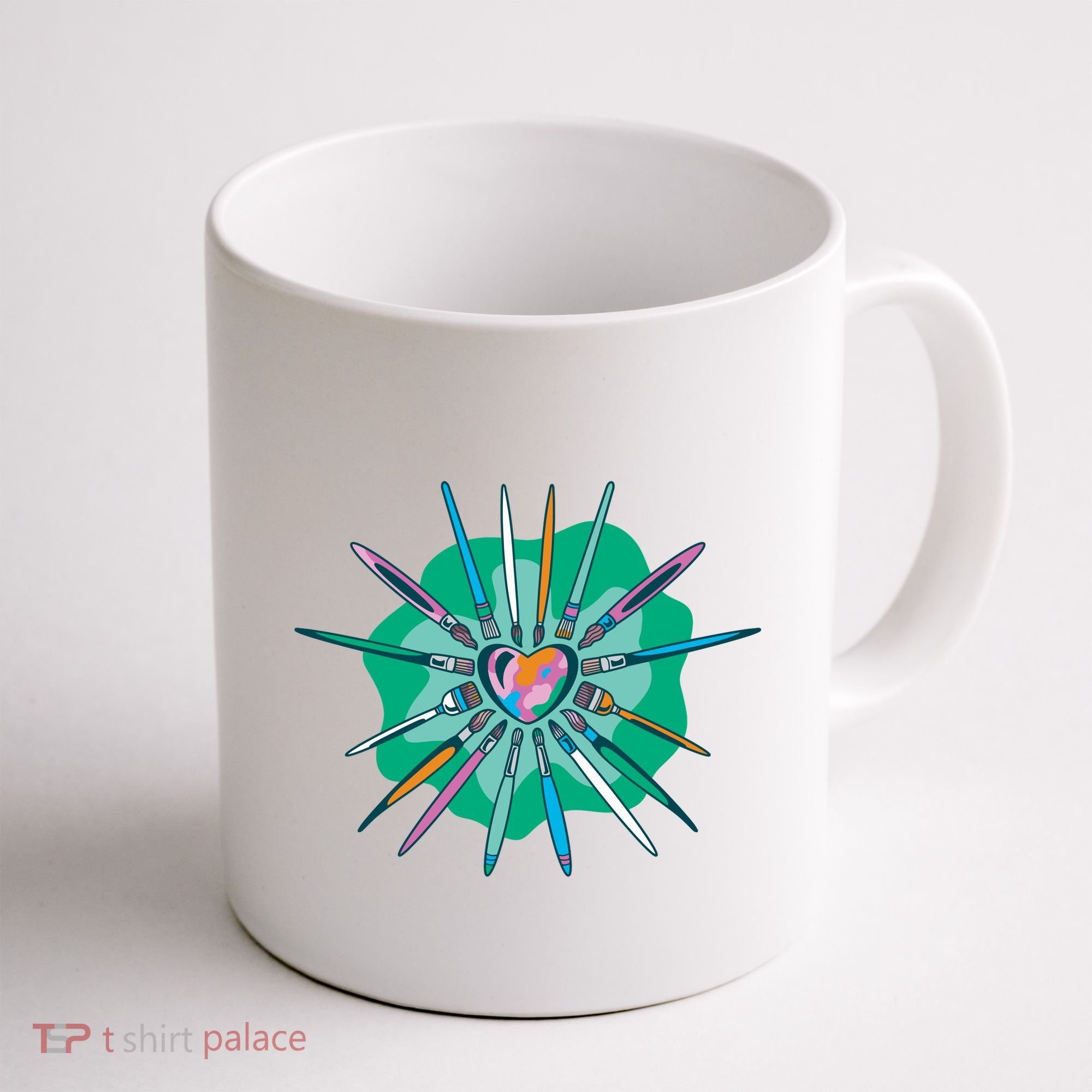 Artist Brushes Heart Coffee Mug