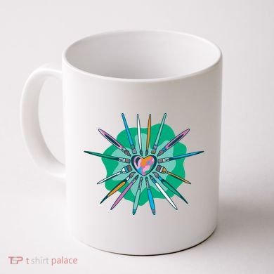 Artist Brushes Heart Coffee Mug