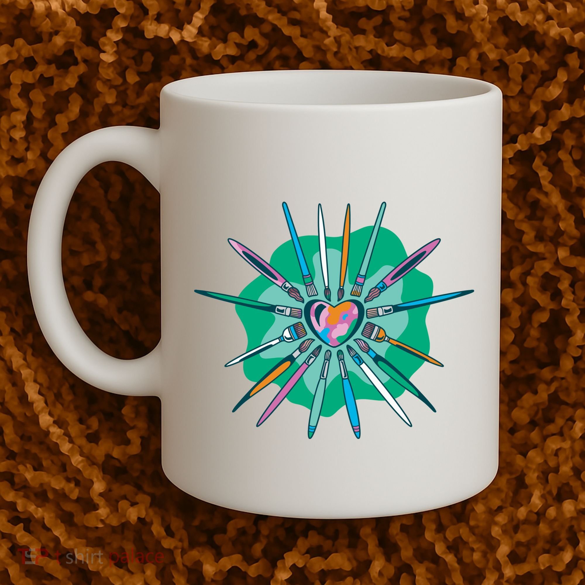 Artist Brushes Heart Coffee Mug