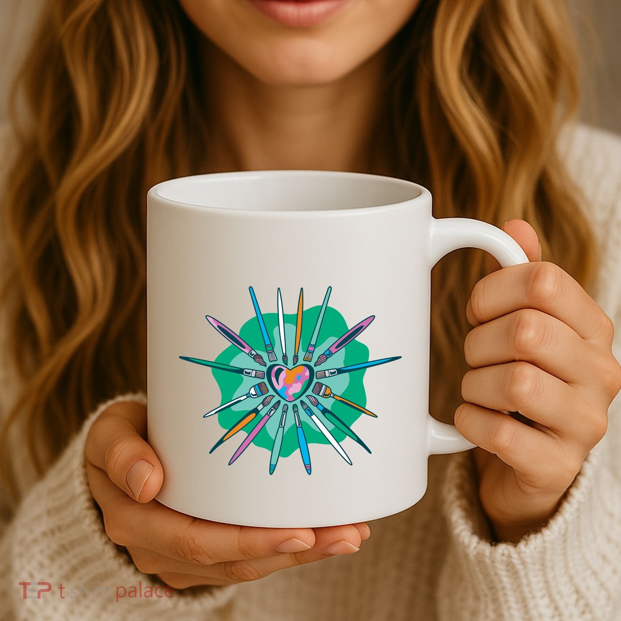Artist Brushes Heart Coffee Mug