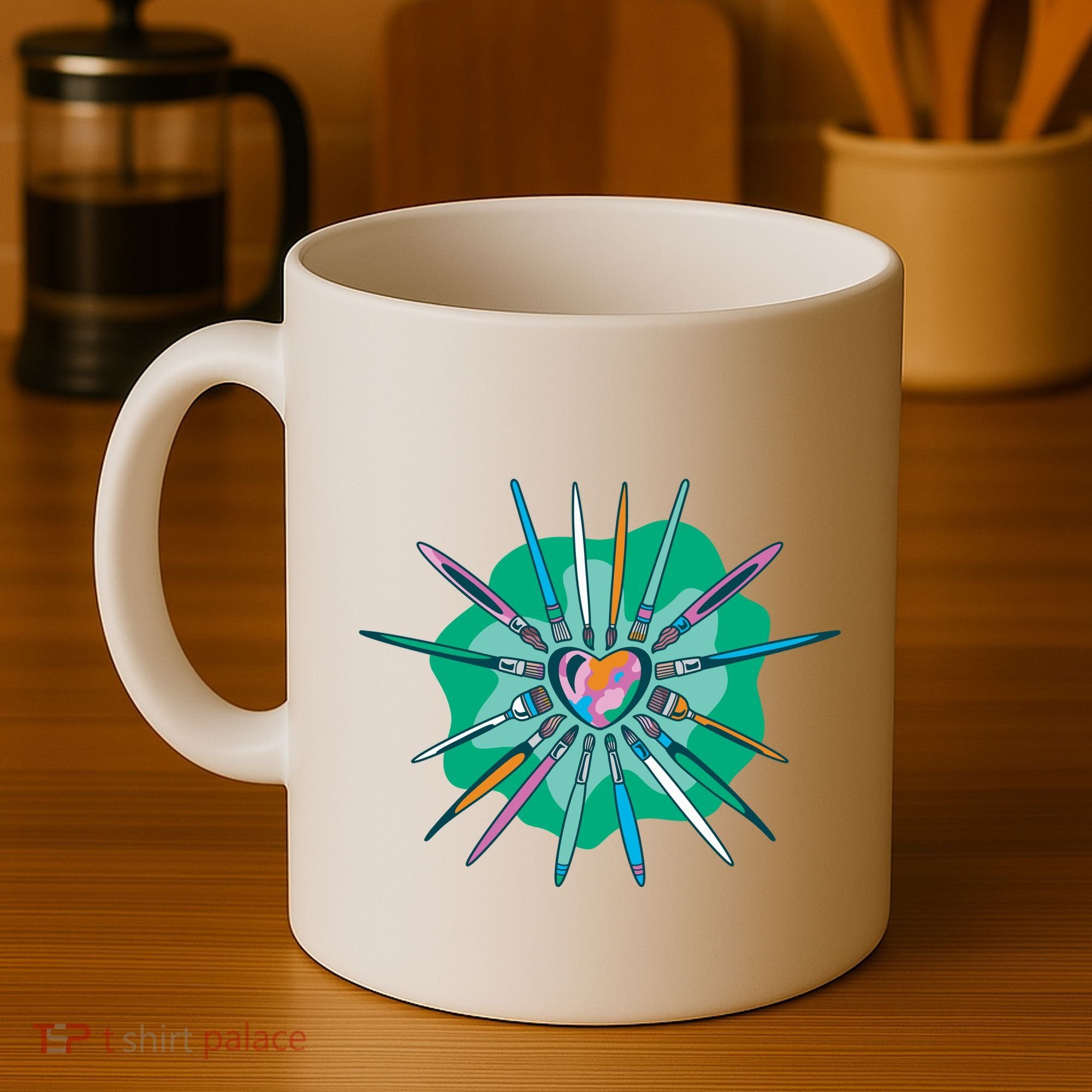 Artist Brushes Heart Coffee Mug