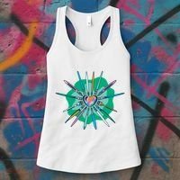 Artist Brushes Heart Women's Tank Top thumb 3