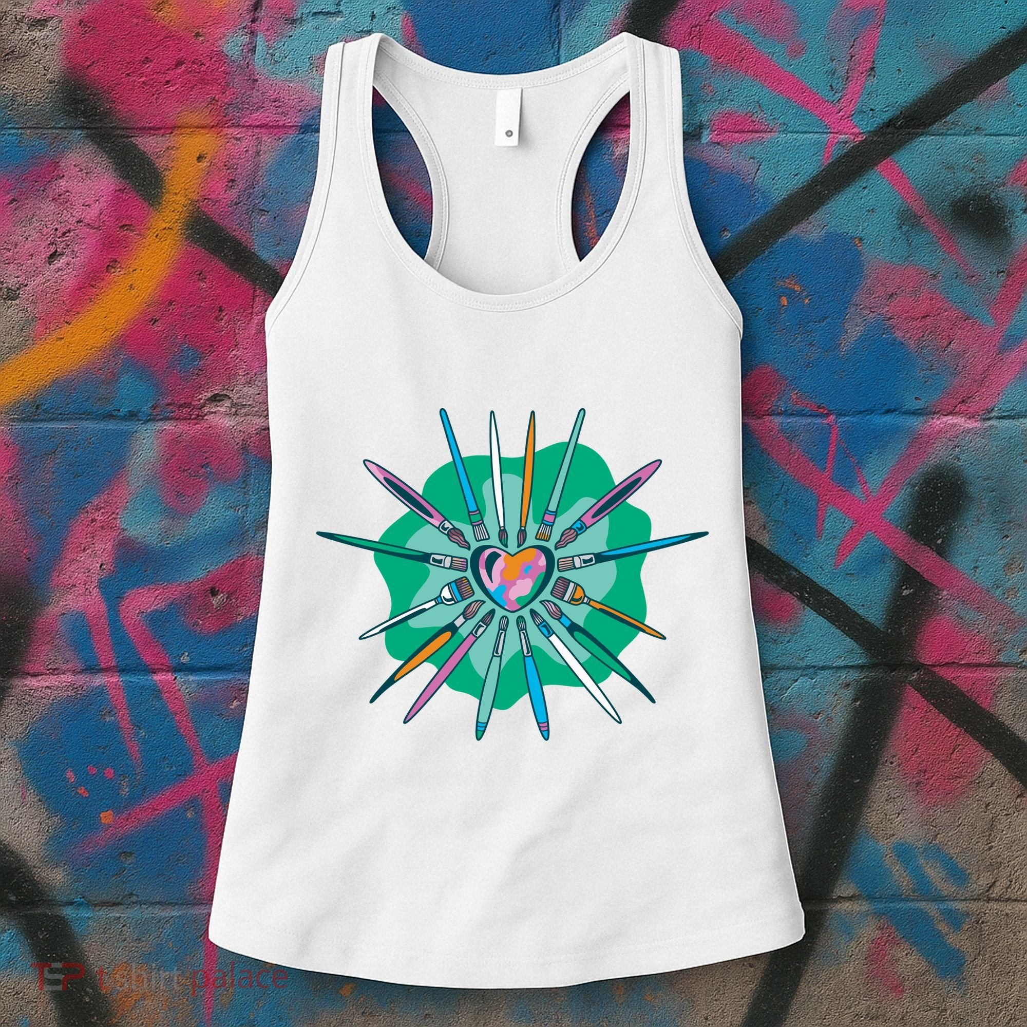 Artist Brushes Heart Women's Tank Top