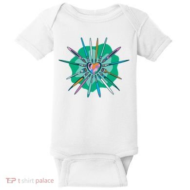 Artist Brushes Heart Baby Bodysuit