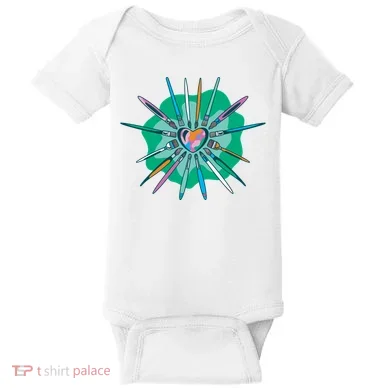 Artist Brushes Heart Baby Bodysuit