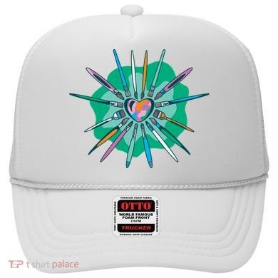 Artist Brushes Heart Hat