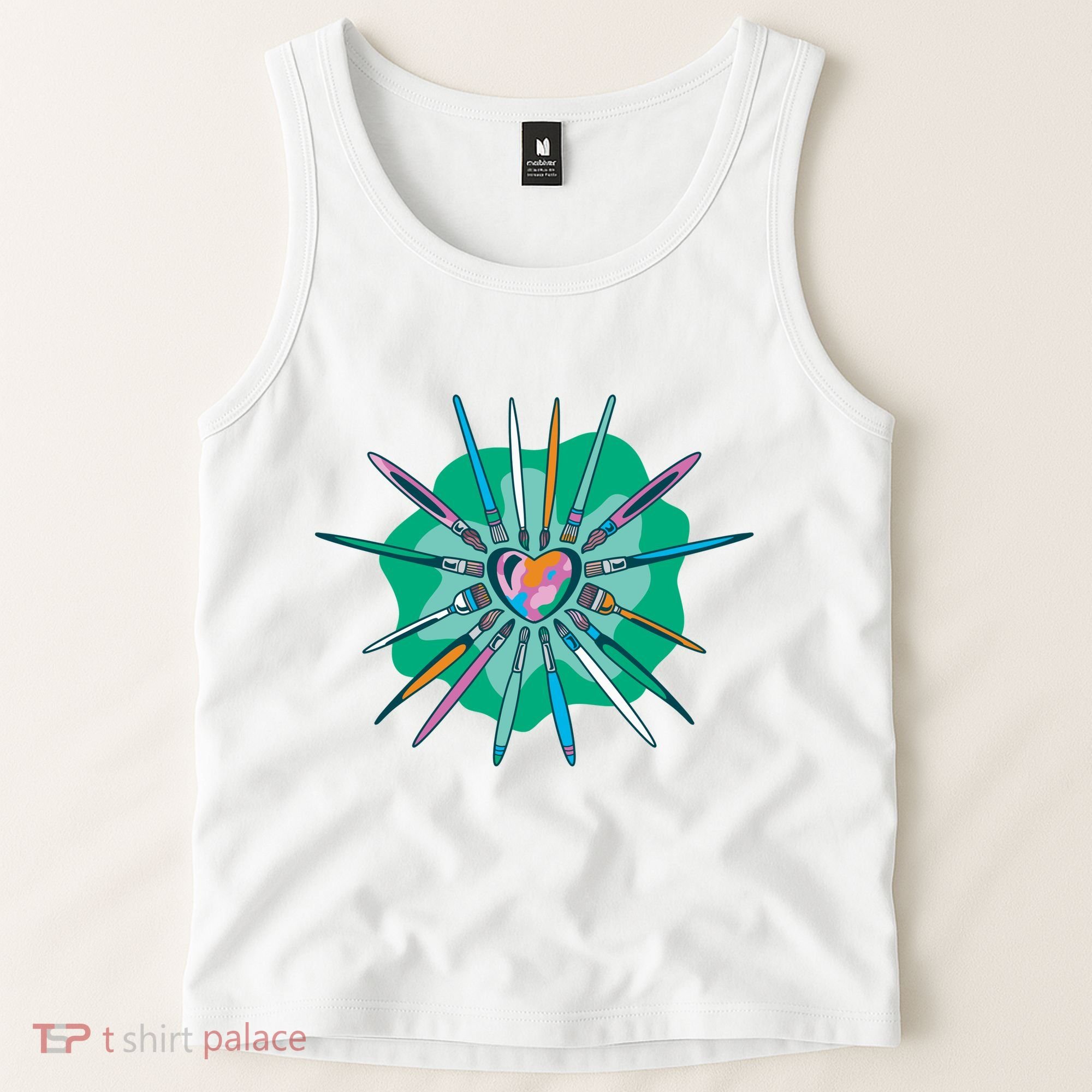 Artist Brushes Heart Tank Top