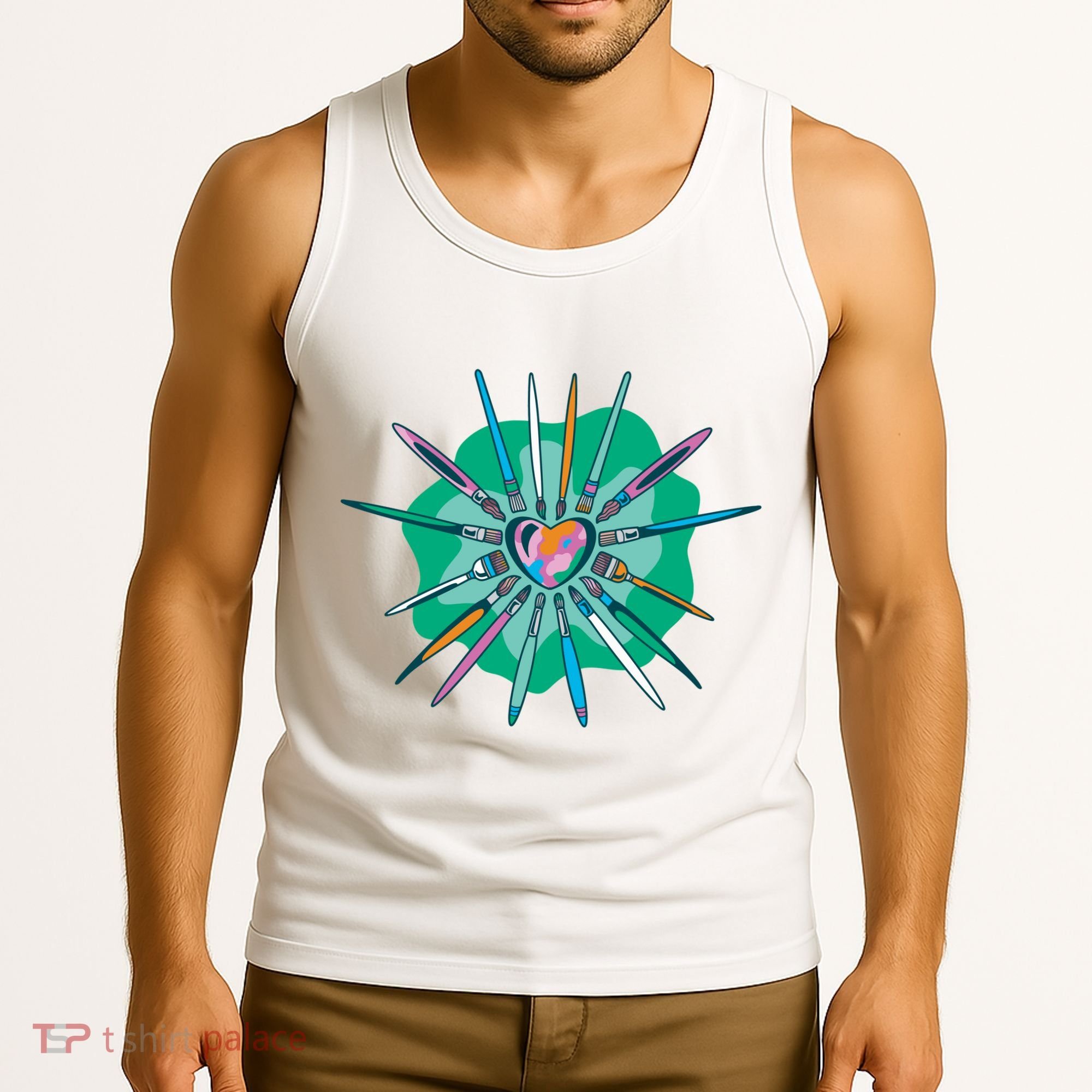 Artist Brushes Heart Tank Top