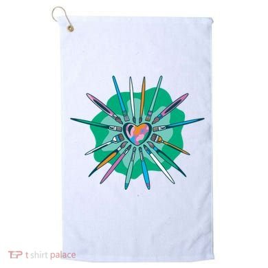 Artist Brushes Heart Golf Towel