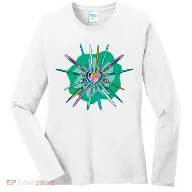 Artist Brushes Heart Women's Long Sleeve Shirt