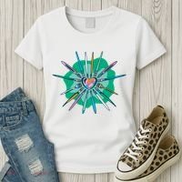 Artist Brushes Heart Women's T-Shirt thumb 3