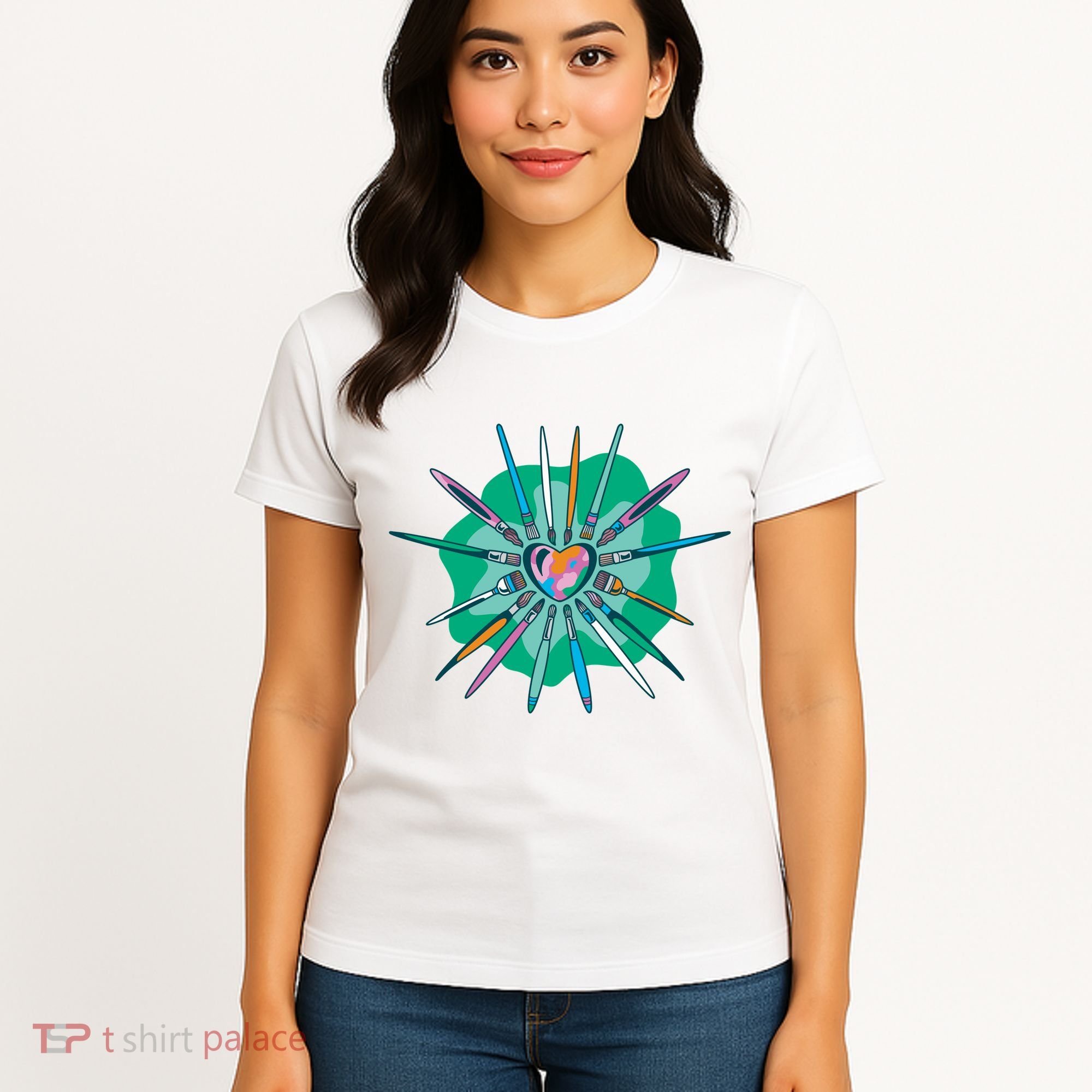 Artist Brushes Heart Women's T-Shirt