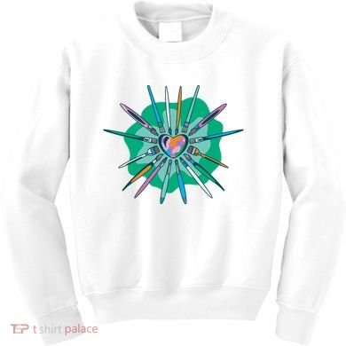 Artist Brushes Heart Kids Sweatshirt