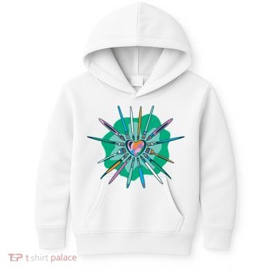 Artist Brushes Heart Kids Hoodie
